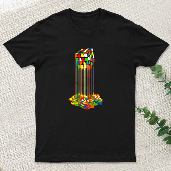 Rainbow Abstraction Melted Cube T-Shirt