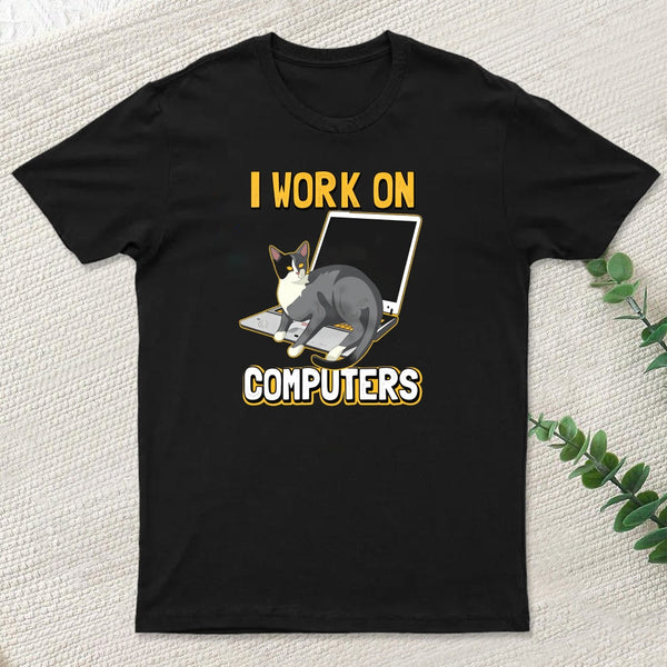 Funny Cat Of A Computer Scientist T-Shirt