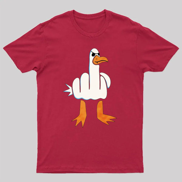 Rude Seagull Design Funny T-Shirt