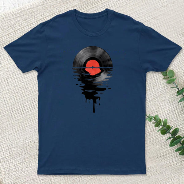 Vinyl Lp Music Record Sunset Red T-Shirt
