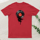 Vinyl Lp Music Record Sunset Red T-Shirt