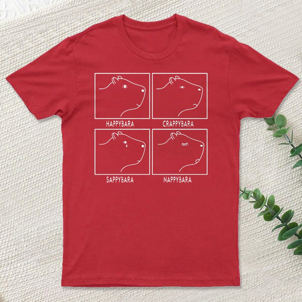 Capybara All The Moods Nerd T-Shirt