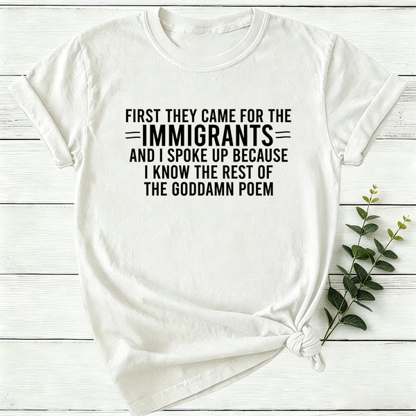 I Know The Rest Of The Poem Keep The Immigrants Women T-Shirt
