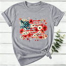 American Flag Floral Women T-Shirt