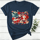 American Flag Floral Women T-Shirt