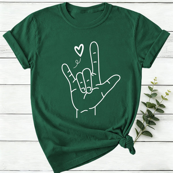 Sign Language Love Needs No Words Women T-Shirt