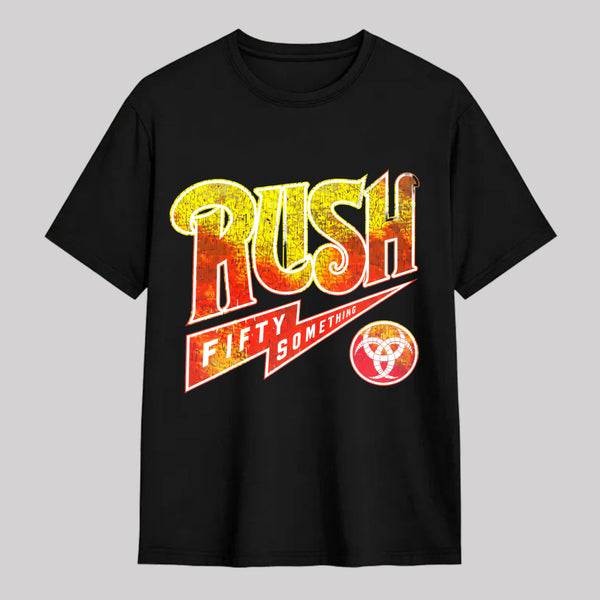 Rush Fifty Something Vintage Retro Biohazard Symbol T-Shirt
