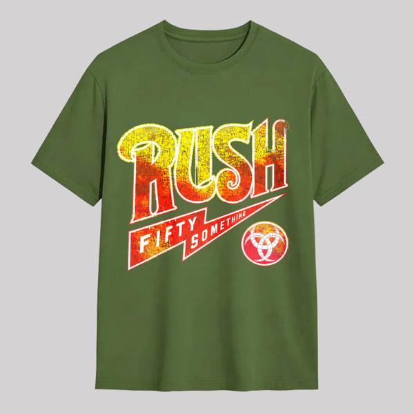 Rush Fifty Something Vintage Retro Biohazard Symbol T-Shirt