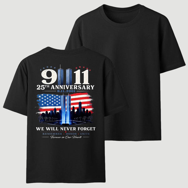 We Will Never Forget 9/11 Memorial T-Shirt