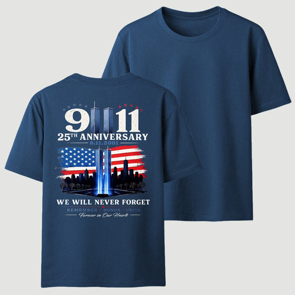 We Will Never Forget 9/11 Memorial T-Shirt