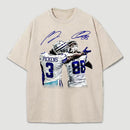 Vintage Close-Up Football Athlete Signature Graphic Washed T-Shirt