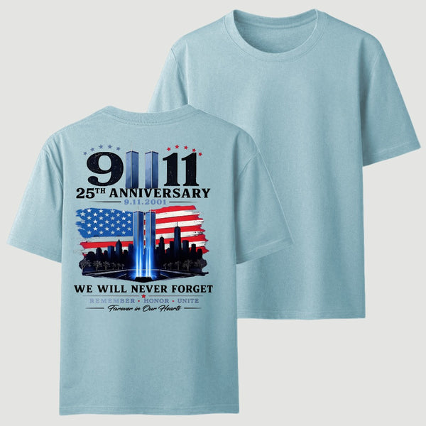 We Will Never Forget 9/11 Memorial T-Shirt