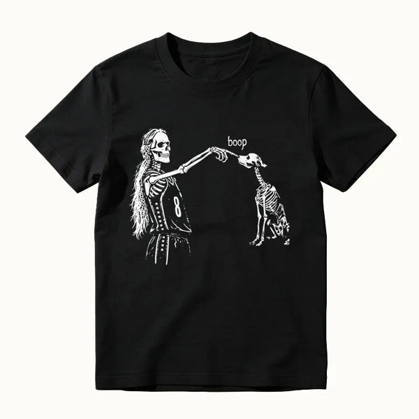 Sophie Point Dog Skeleton Boop Basketball Halloween T-Shirt