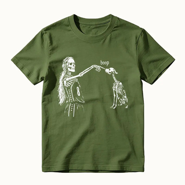 Sophie Point Dog Skeleton Boop Basketball Halloween T-Shirt
