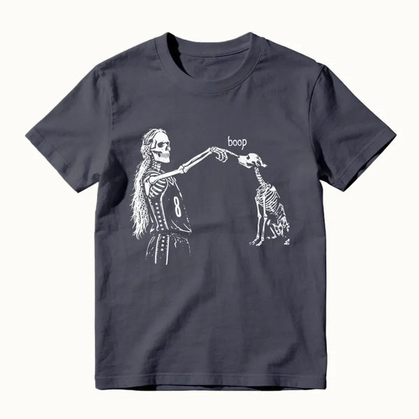 Sophie Point Dog Skeleton Boop Basketball Halloween T-Shirt