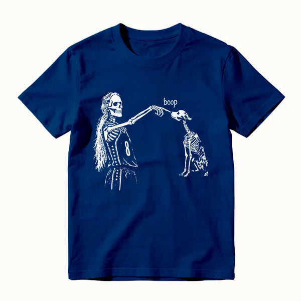 Sophie Point Dog Skeleton Boop Basketball Halloween T-Shirt