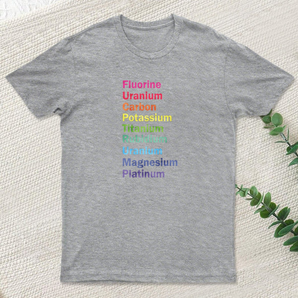 Fluorine Uranium Carbon Potassium Titanium Rubidium Uranium Magnesium Platinum T-Shirt