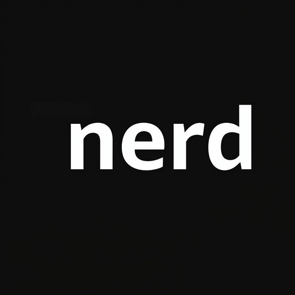 Nerd Typography White Text T-Shirt