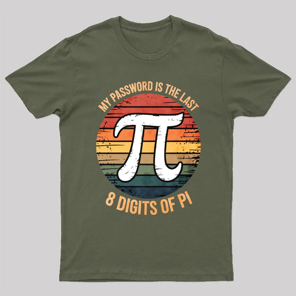 My Password Is The Last 8 Digits of Pi Gift Math Pi Day T-Shirt