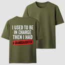 Grandpa Family Joke Contrast Text Casual Short Sleeve T-shirt