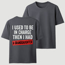 Grandpa Family Joke Contrast Text Casual Short Sleeve T-shirt