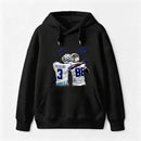 Vintage Close-Up Football Athlete Signature Graphic Washed T-Shirt Hoodie