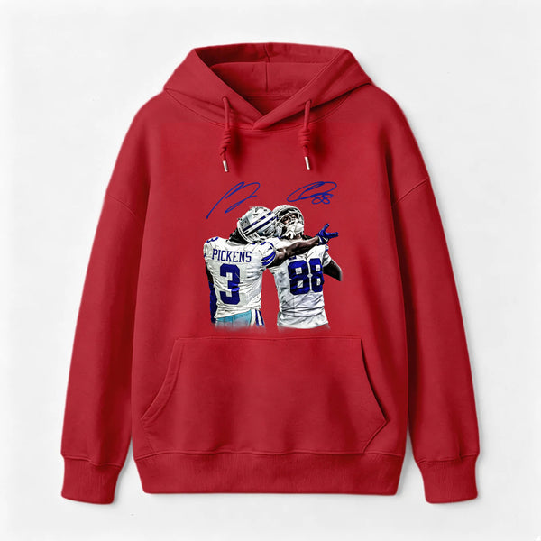 Vintage Close-Up Football Athlete Signature Graphic Washed T-Shirt Hoodie