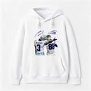 Vintage Close-Up Football Athlete Signature Graphic Washed T-Shirt Hoodie