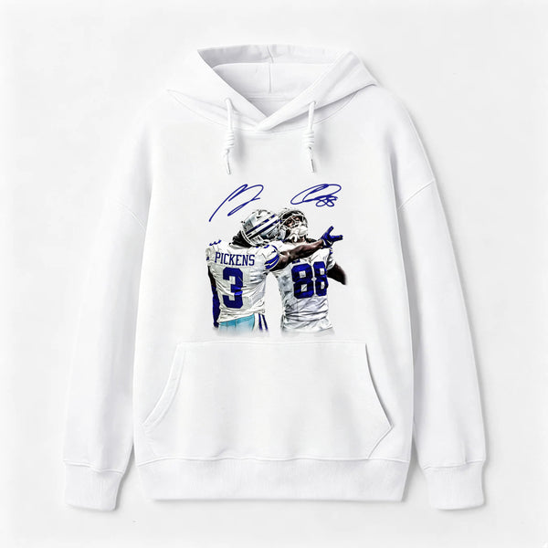 Vintage Close-Up Football Athlete Signature Graphic Washed T-Shirt Hoodie
