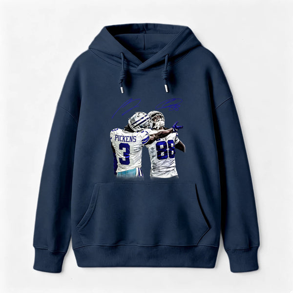 Vintage Close-Up Football Athlete Signature Graphic Washed T-Shirt Hoodie